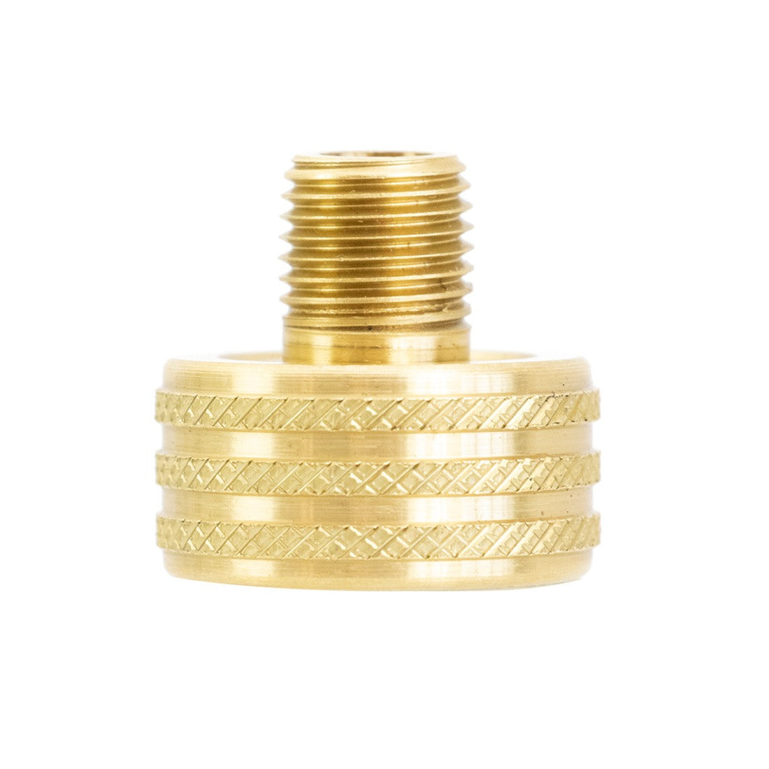 Garden Hose Swivel Fitting - Brass Upright Front View