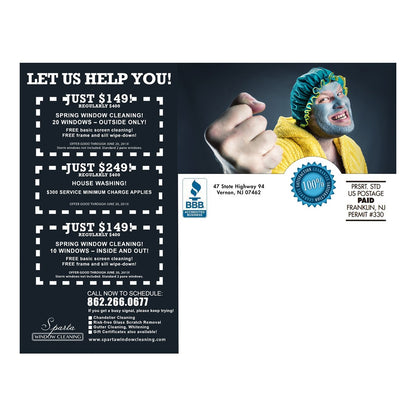 Male Clean Freaks Large Postcard Back Design