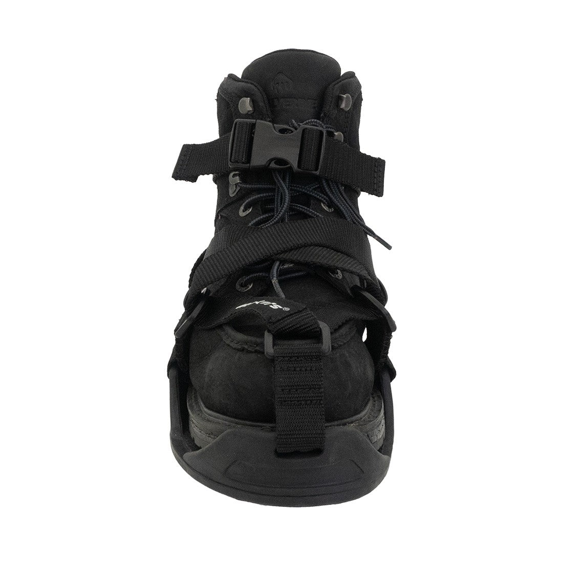 Korkers TuffTrax Regular Spike Overshoe On Shoe Front View