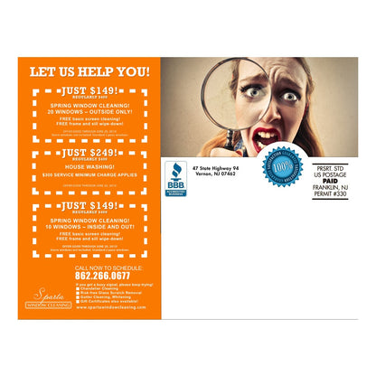 Female Clean Freaks Large Postcard Back Design