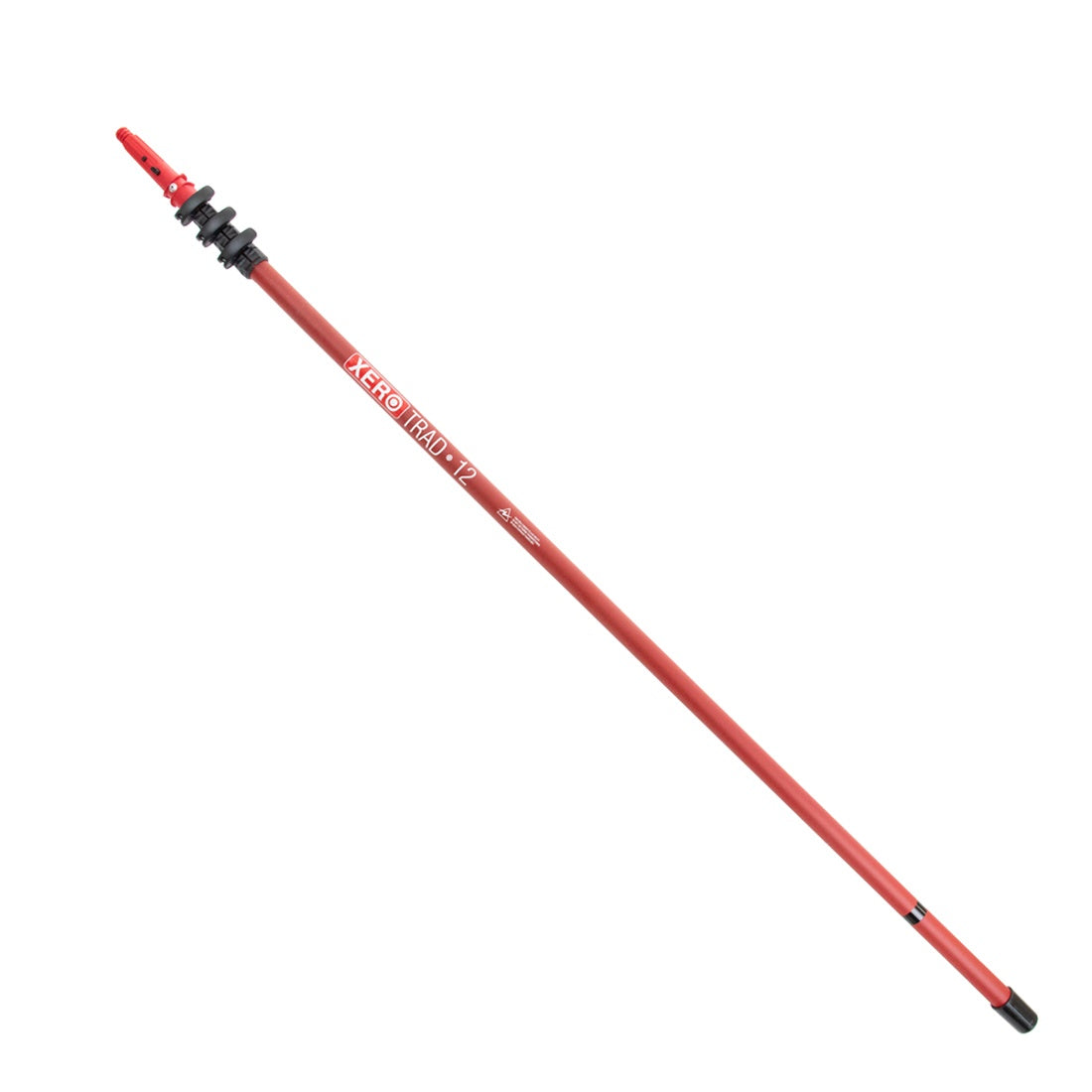 XERO Carbon Fiber Trad Pole 2.0 Unger Pole Tip Red 12 Foot Front View