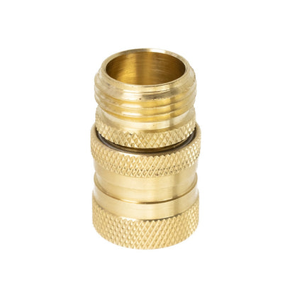 Garden Hose Quick Connect Male and Female Set - Brass - Assembled Oblique Top View