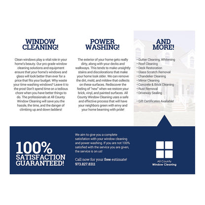 Residential Tri-Fold Brochure - Blue Color - Back View