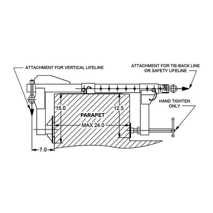 MIO Parapet Clamp - Blueprint View