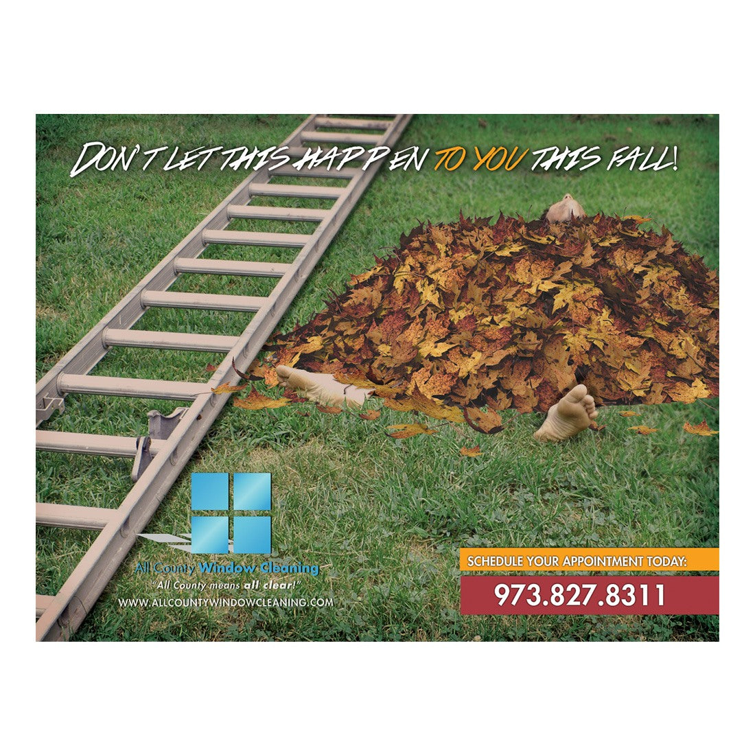 Let Us Handle The Gutters Large Postcard Front Design