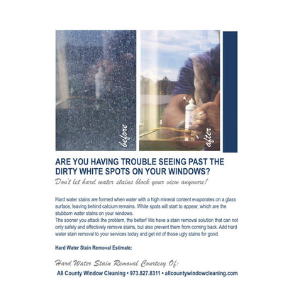 Hard Water Before and After - Handout Packet - Front View