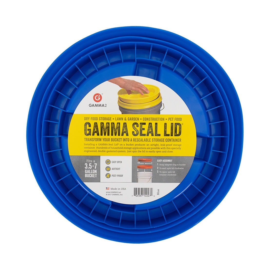 Gamma Seal Lid - Blue Bottom View