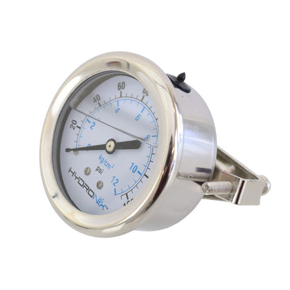 Tucker 0-160 PSI Liquid Filled Pressure Gauge Top View
