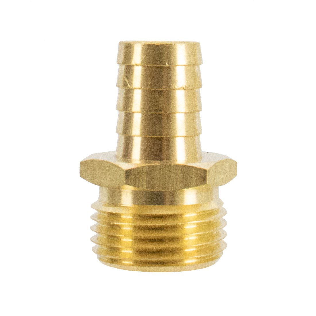 Pulex Brass Fitting - 1/2 Inch NPT-M X 3/4 Inch GH Male - Front View