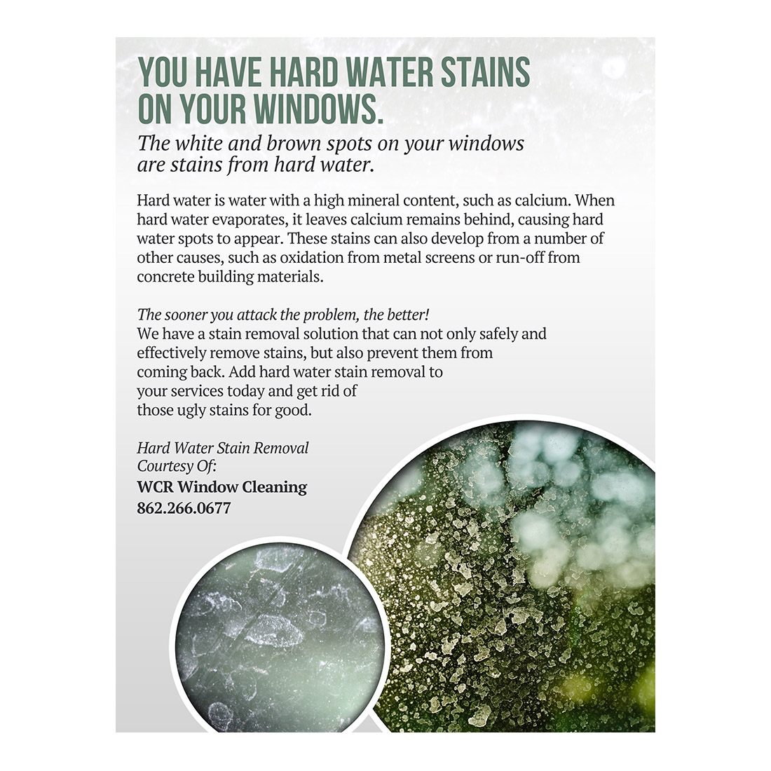 Hard Water Stains Design Suite - Handout Packer - Front View