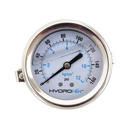 Tucker 0-160 PSI Liquid Filled Pressure Gauge Front View