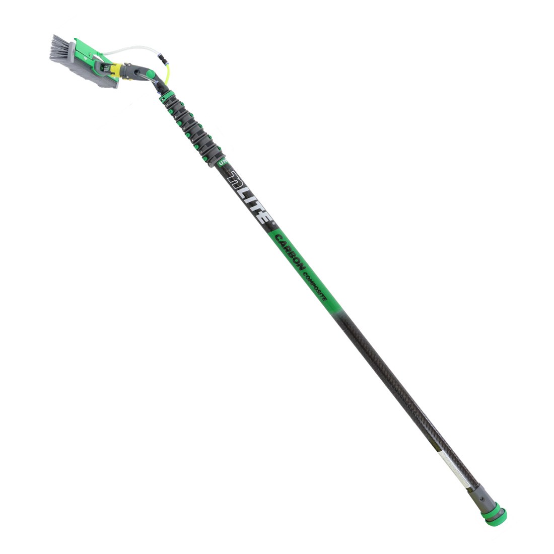 Unger nLITE Carbon Composite Water Fed Pole Kit 28 Foot - 16 Inch Powerbrush Full View