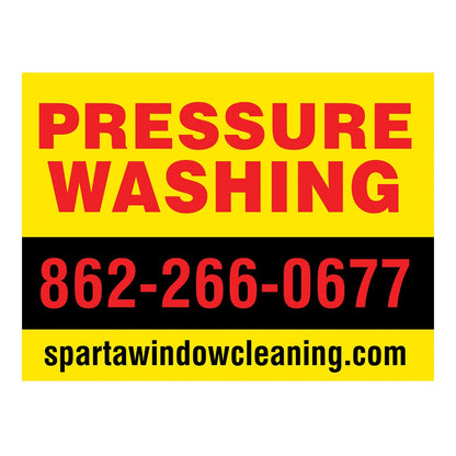 Lawn Sign with Solid Middle Line - Yellow and Black - Front View