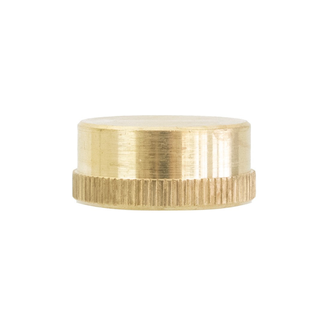 Garden Hose Cap with Washer - Brass - Inverted Front View