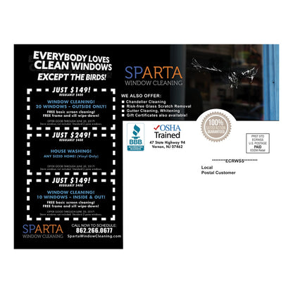 Everybody Loves Clean Windows Design Suite - Large Postcard - Back View