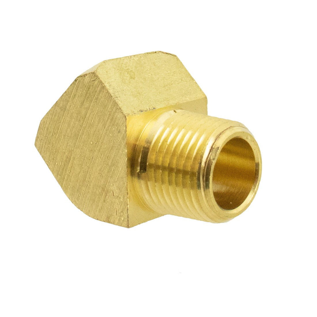 Pulex Fitting - 1/2 Inch NPT x 45° Street Elbow Brass - Angled Front View