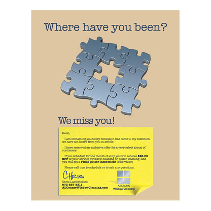 We Miss You Design Suite - Flyer Color - Front View