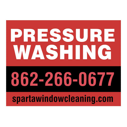 Lawn Sign with Solid Middle Line - Red and Black - Front View