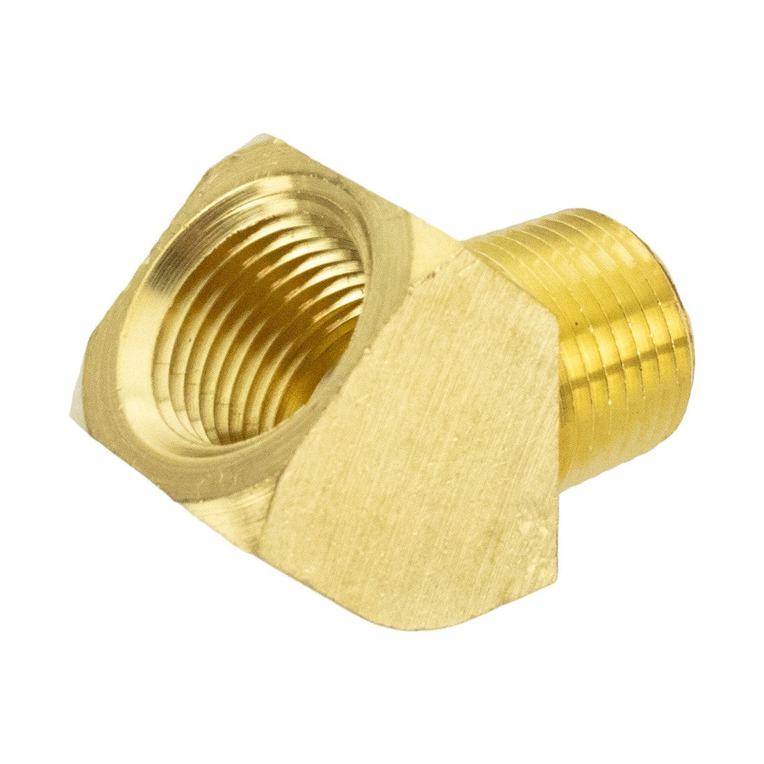 Pulex Fitting - 1/2 Inch NPT x 45° Street Elbow Brass - Angled Back View