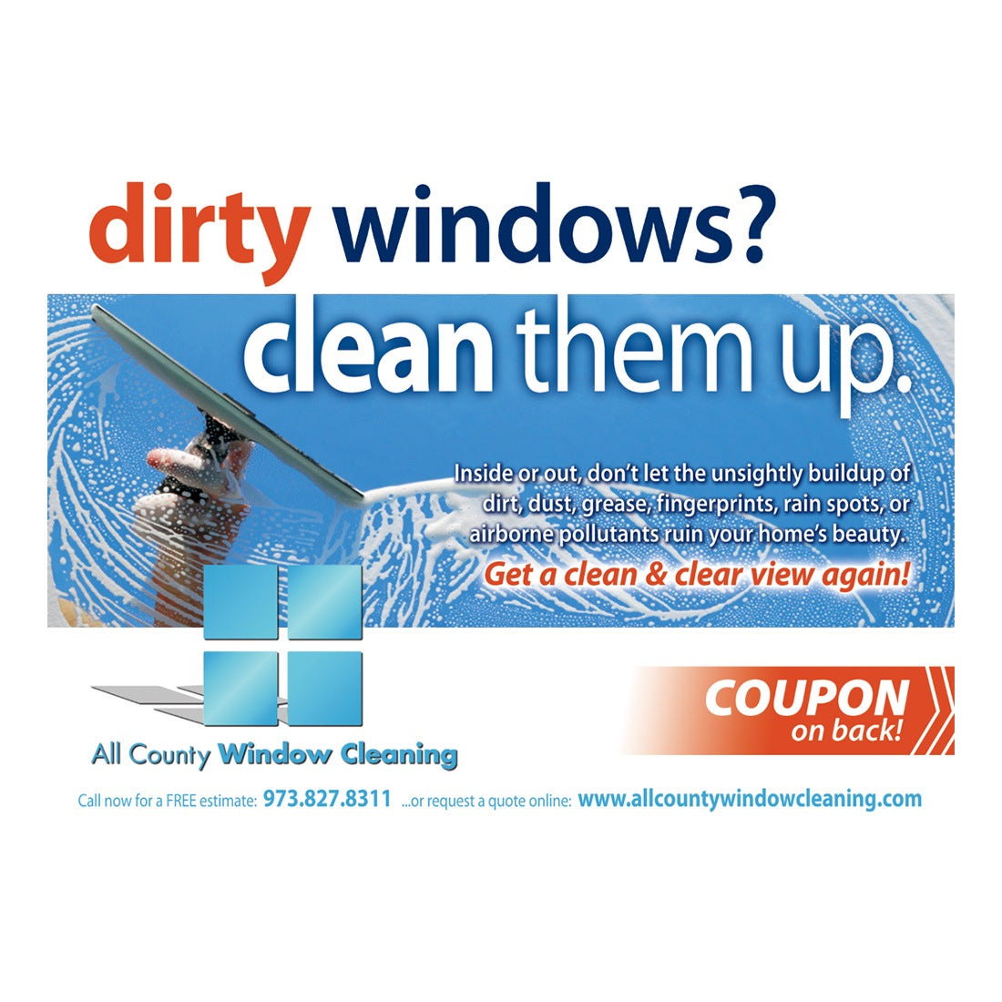 Dirty Windows Design Suite - Large Postcard - Front View