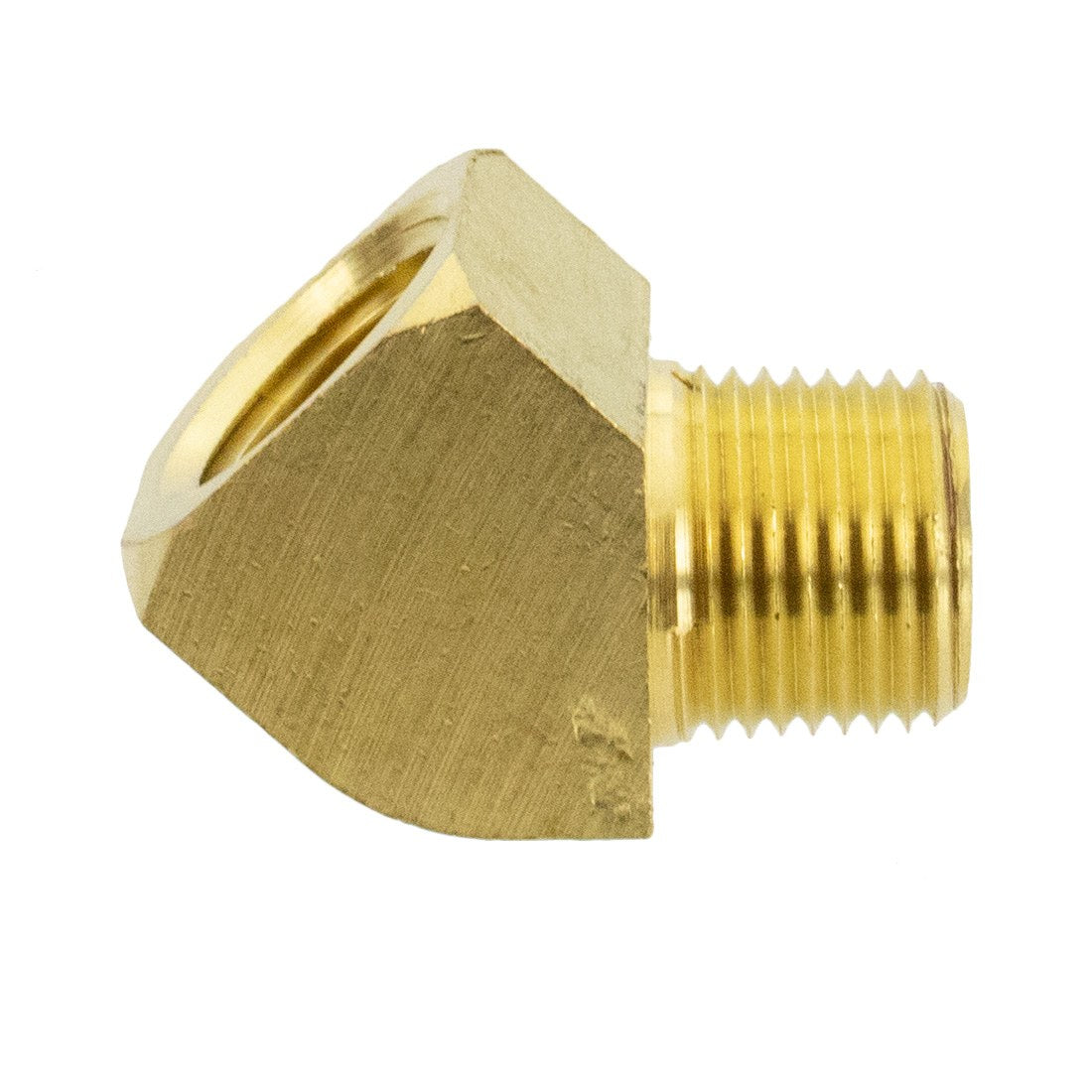 Pulex Fitting - 1/2 Inch NPT x 45° Street Elbow Brass - Side View