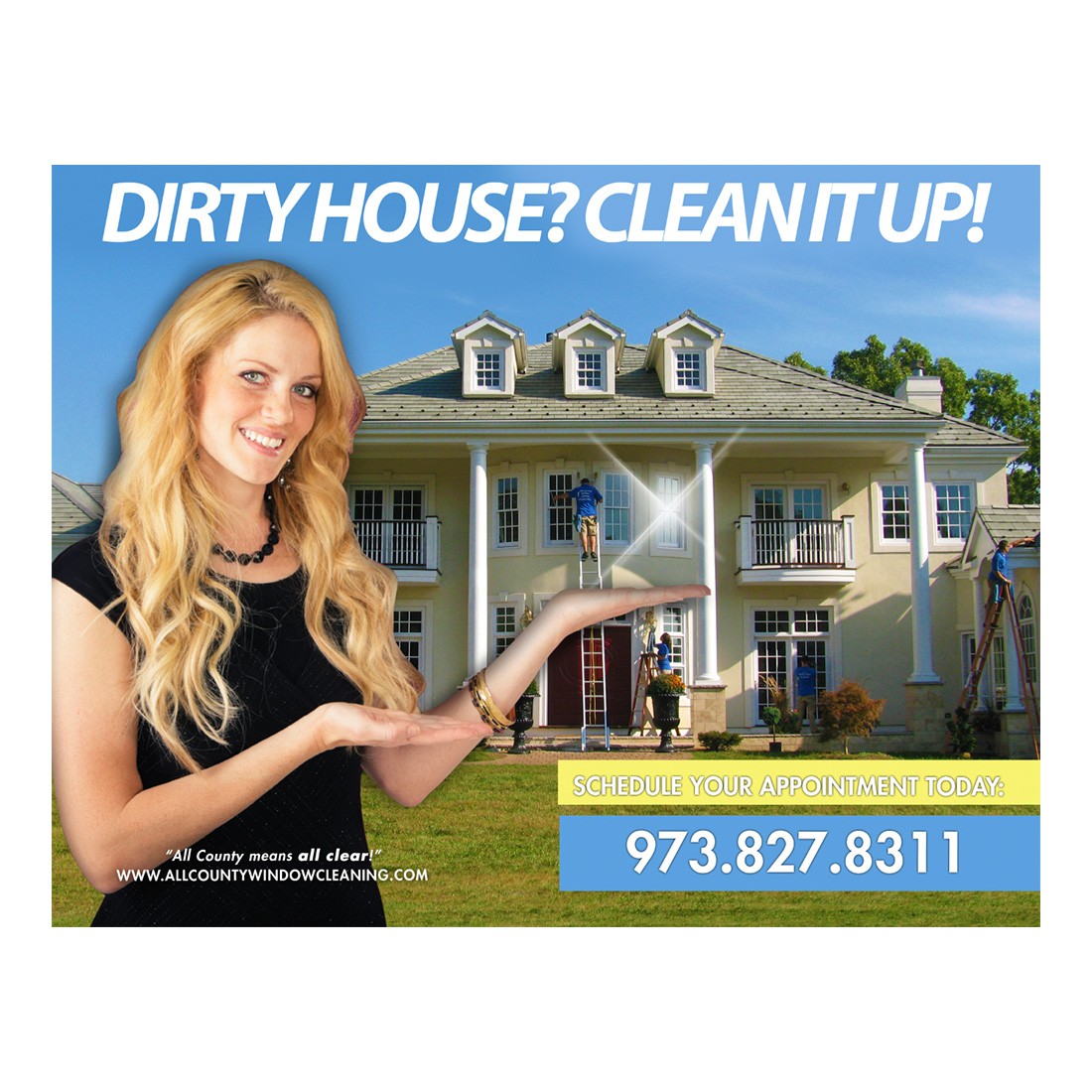 Dirty House, Clean It Up Design Suite - Large Postcard - Front View