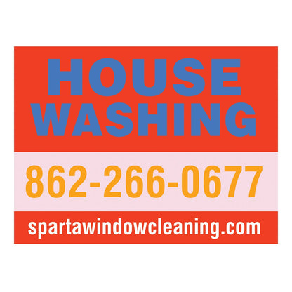 Lawn Sign with Solid Middle Line - Red and Pink - Front View