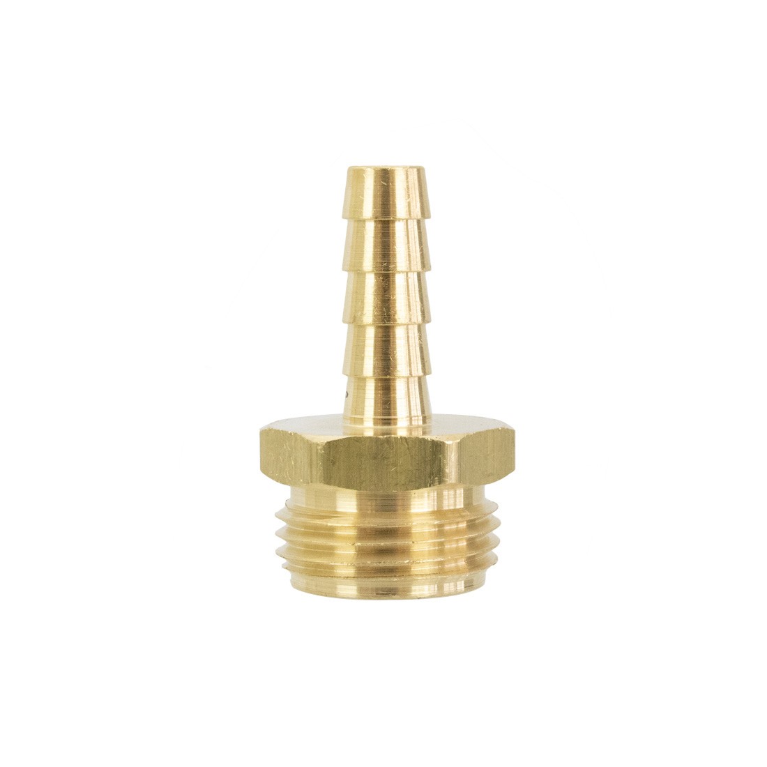 Garden Hose Thread Male to Barb Front View