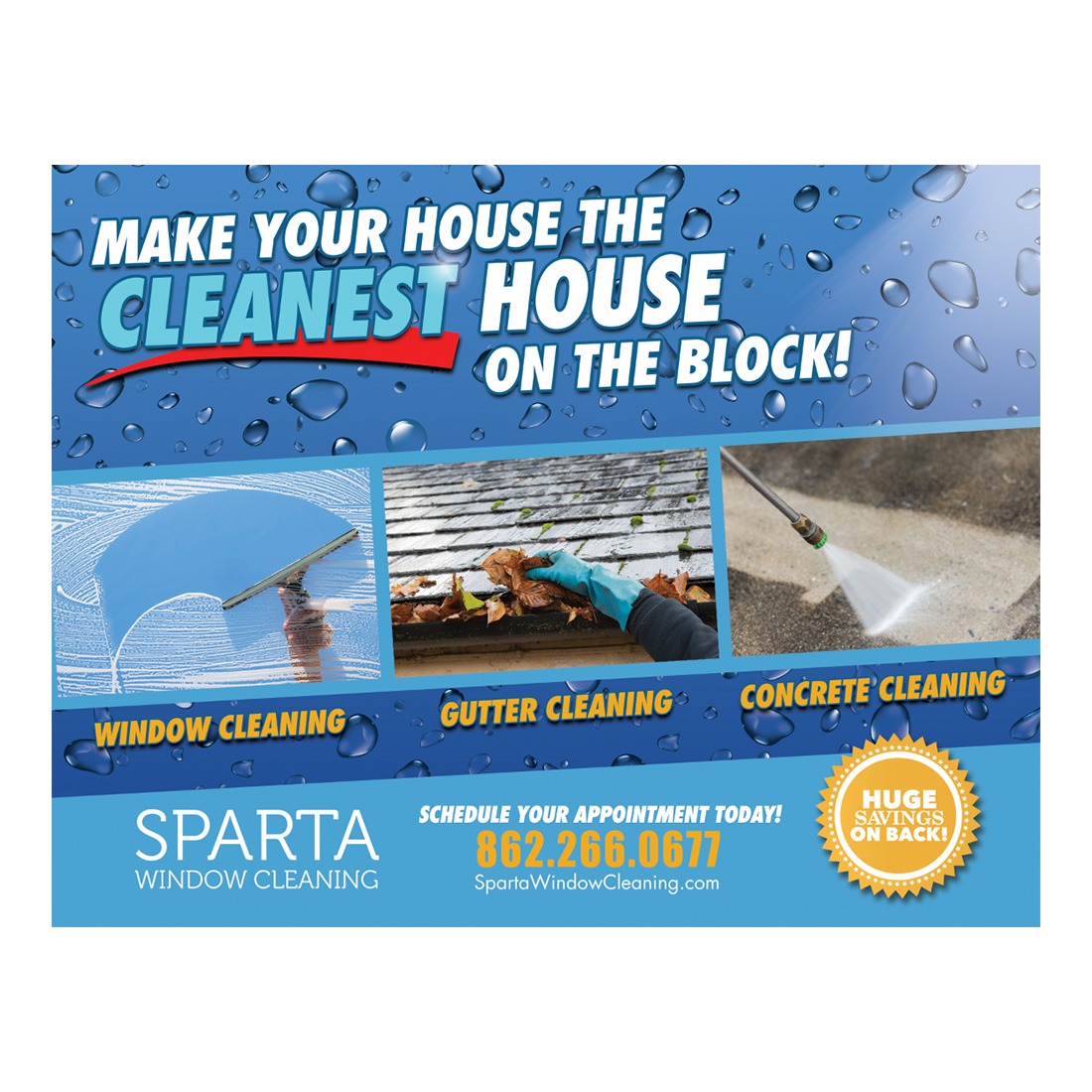 Cleanest On The Block Photo Strip Large Postcard Front Design