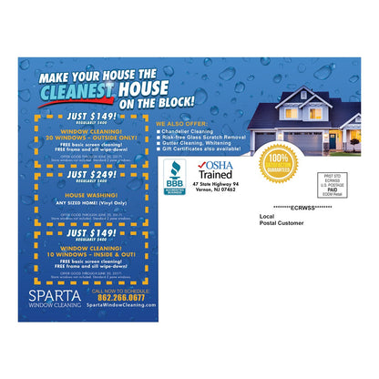 Cleanest On The Block Services Large Postcard Back Design