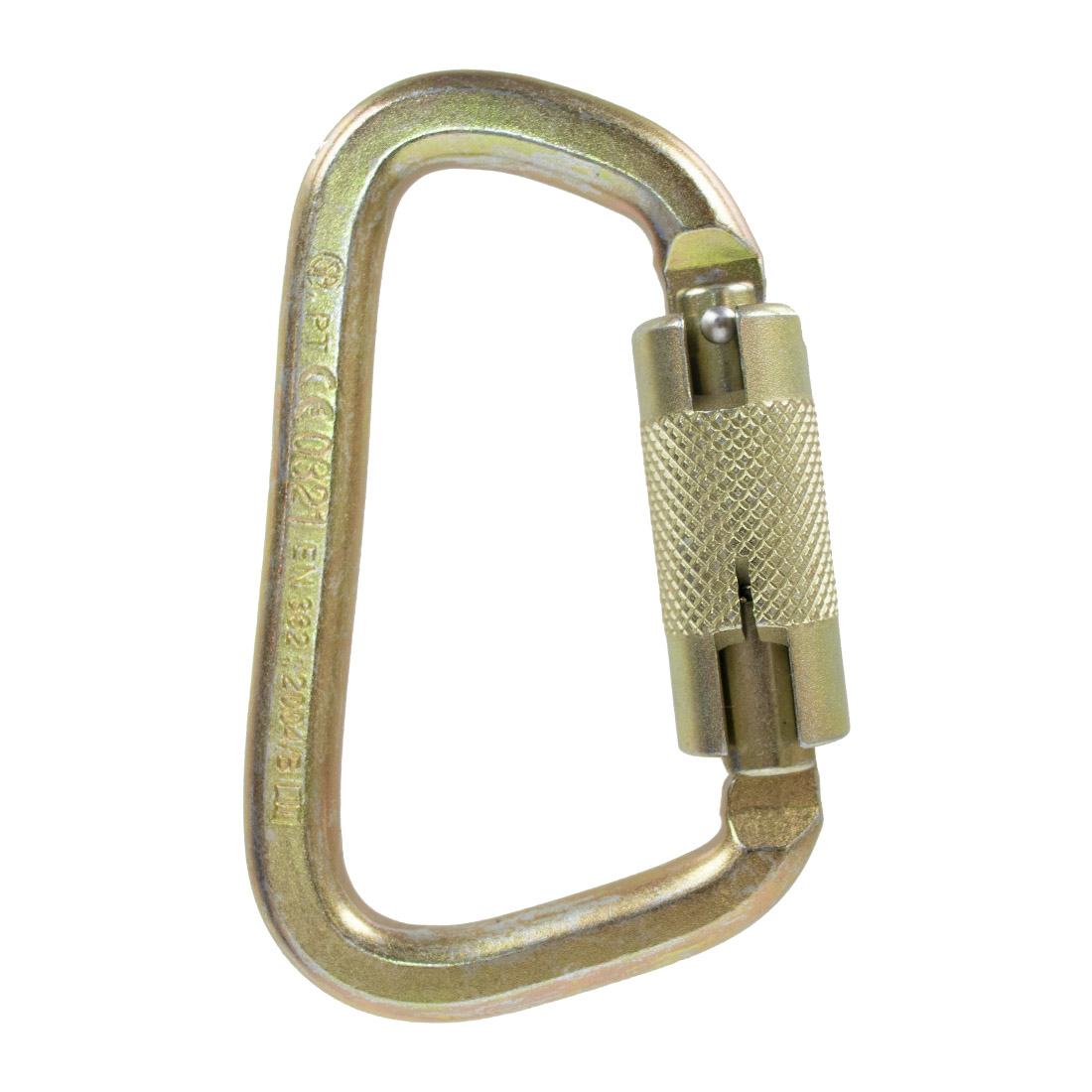 Sky Genie Auto Locking Carabiner - Steel - Left Side Inverted Front View