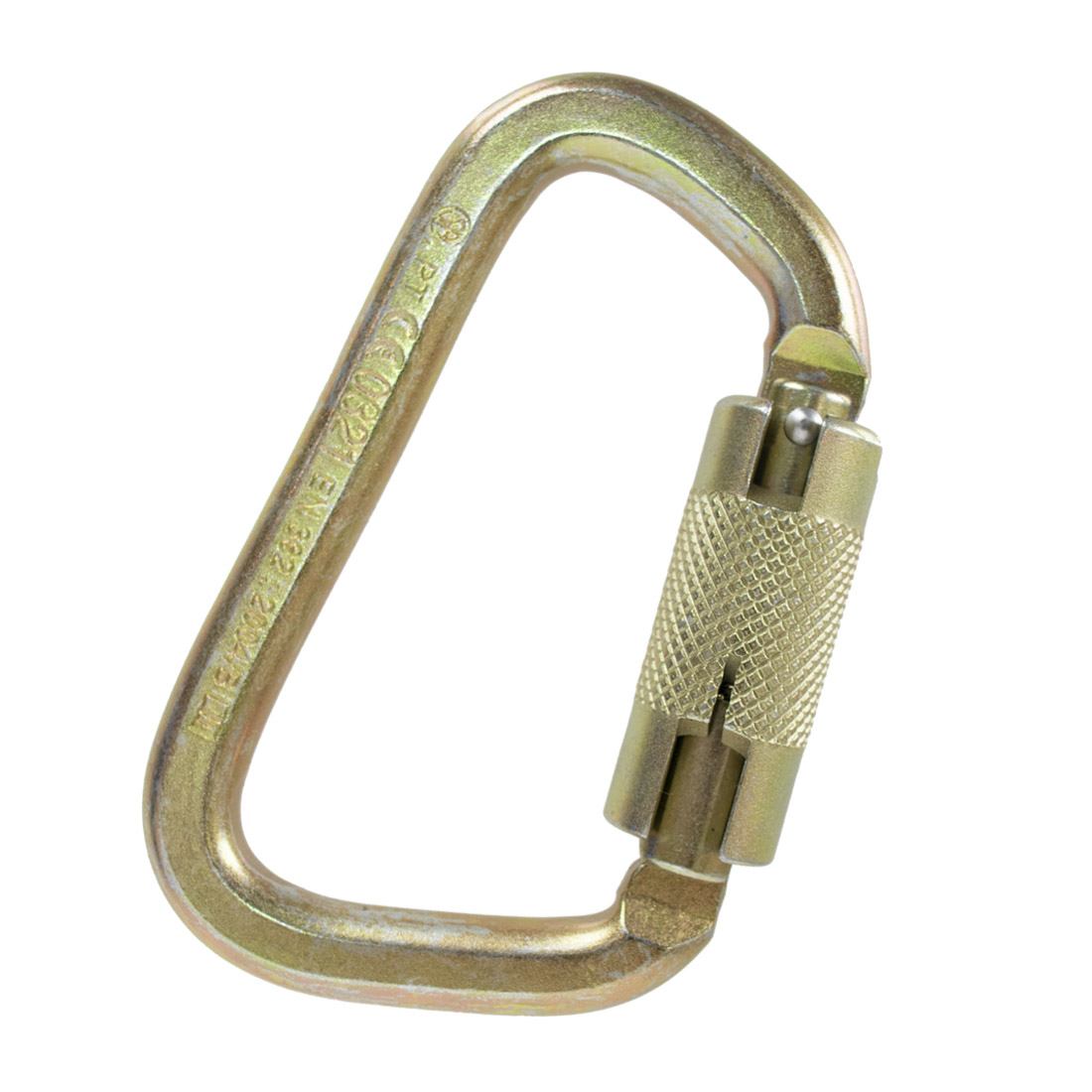 Sky Genie Auto Locking Carabiner - Steel - Inverted Tilted Right Left Side View