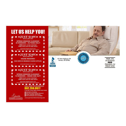 Stay Off The Ladder Small Postcard Back Design