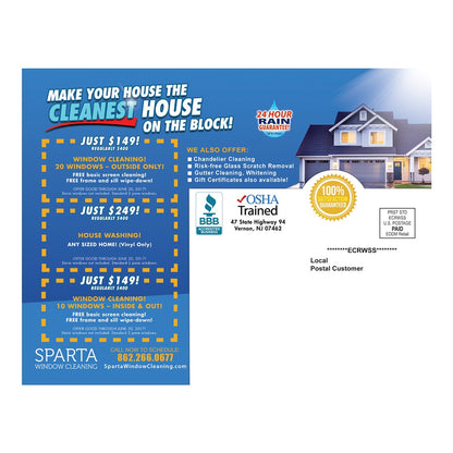 Cleanest On The Block Services Version 2 Large Postcard Back Design