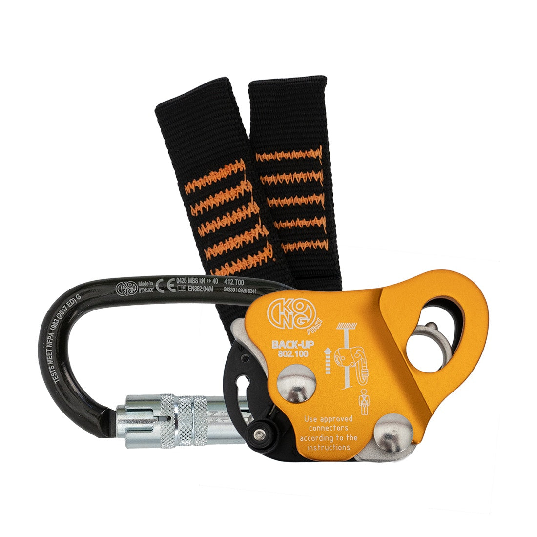 kong climbing gear KONG ANSI Back-Up Fall Arrester with Lanyard | High-Rise Gear
