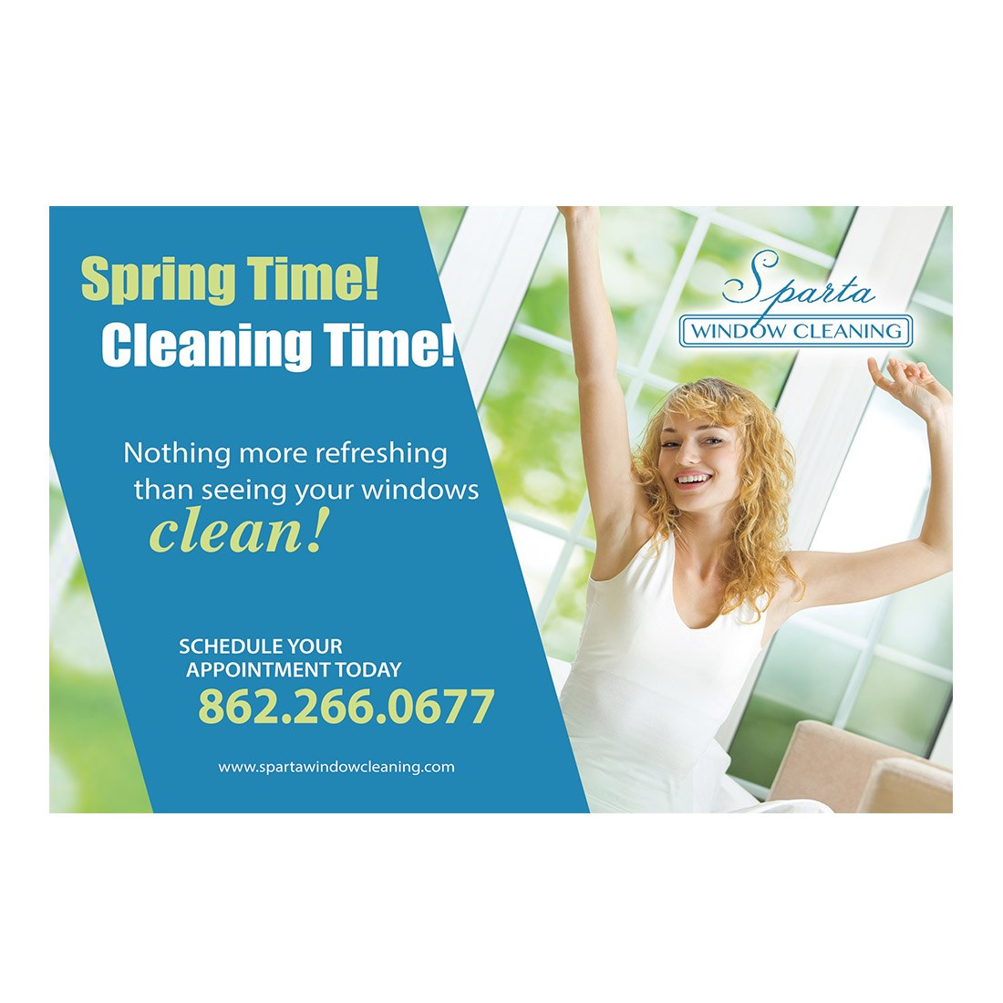Spring Time Cleaning Time Small Postcard Front Design