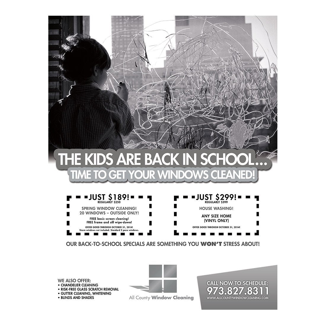 Kids Are Back In School Black And White Flier