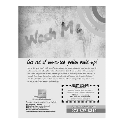 Wash Me Black And White Flier