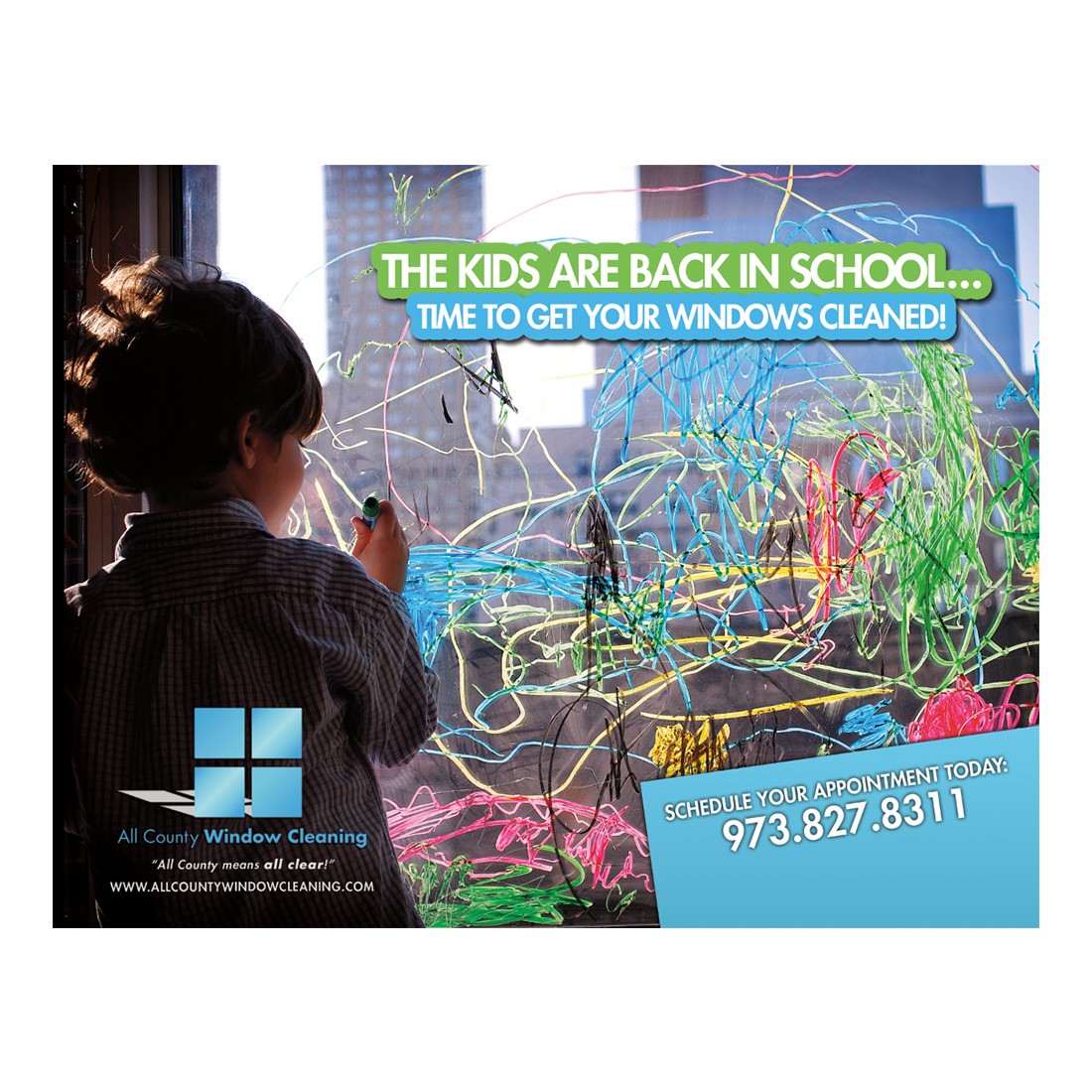 Kids Are Back In School Large Postcard Front Design