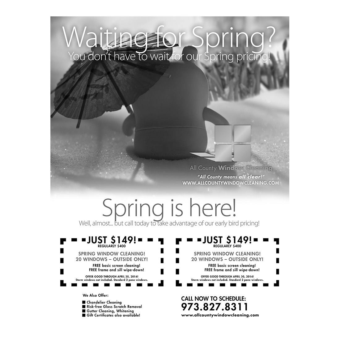 Waiting For Spring Black And White Flier