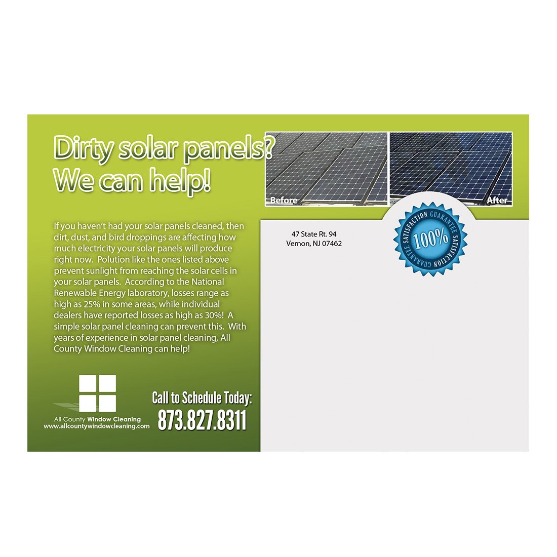 Solar Panel Design Suite - Postcard Small - Back View