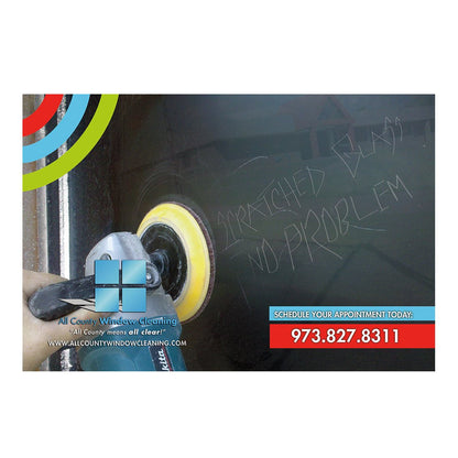 Scratched Glass Small Postcard Front Design