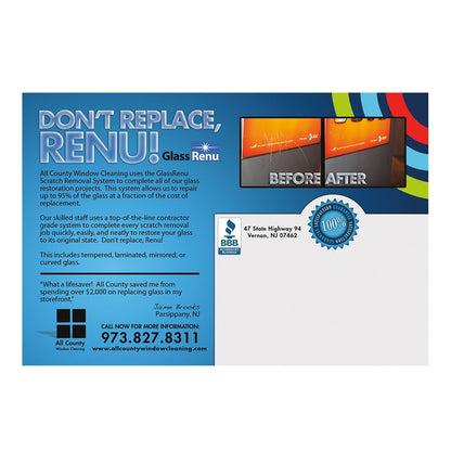 Scratched Glass Small Postcard Back Design