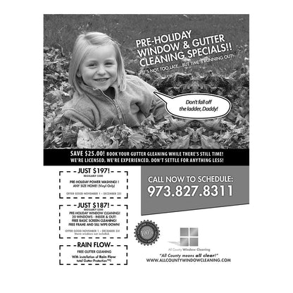 Don't Fall Off The Ladder Design Suite - Black and White Flyer - Front View