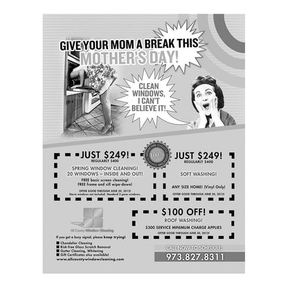 Give Mom A Break Black And White Flier