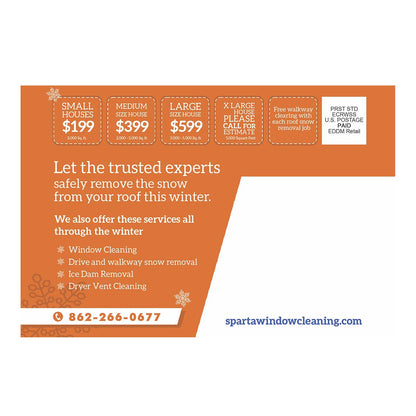 Roof Shoveling Small Postcard Back Design