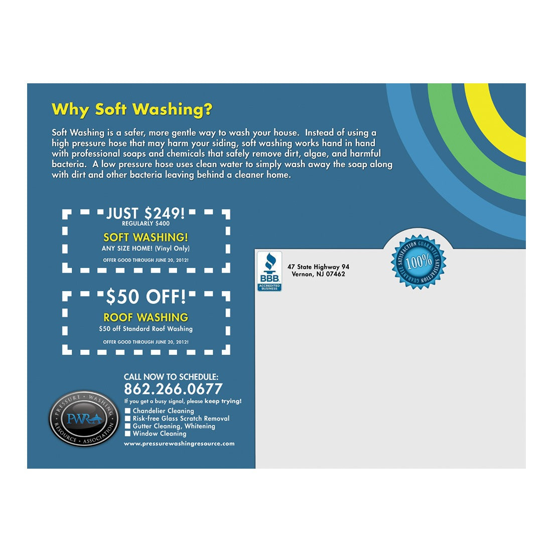 Soft Washing Large Postcard Back Design