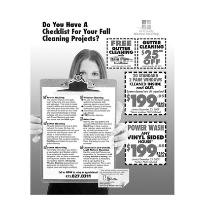 Fall Checklist Black And White Flier