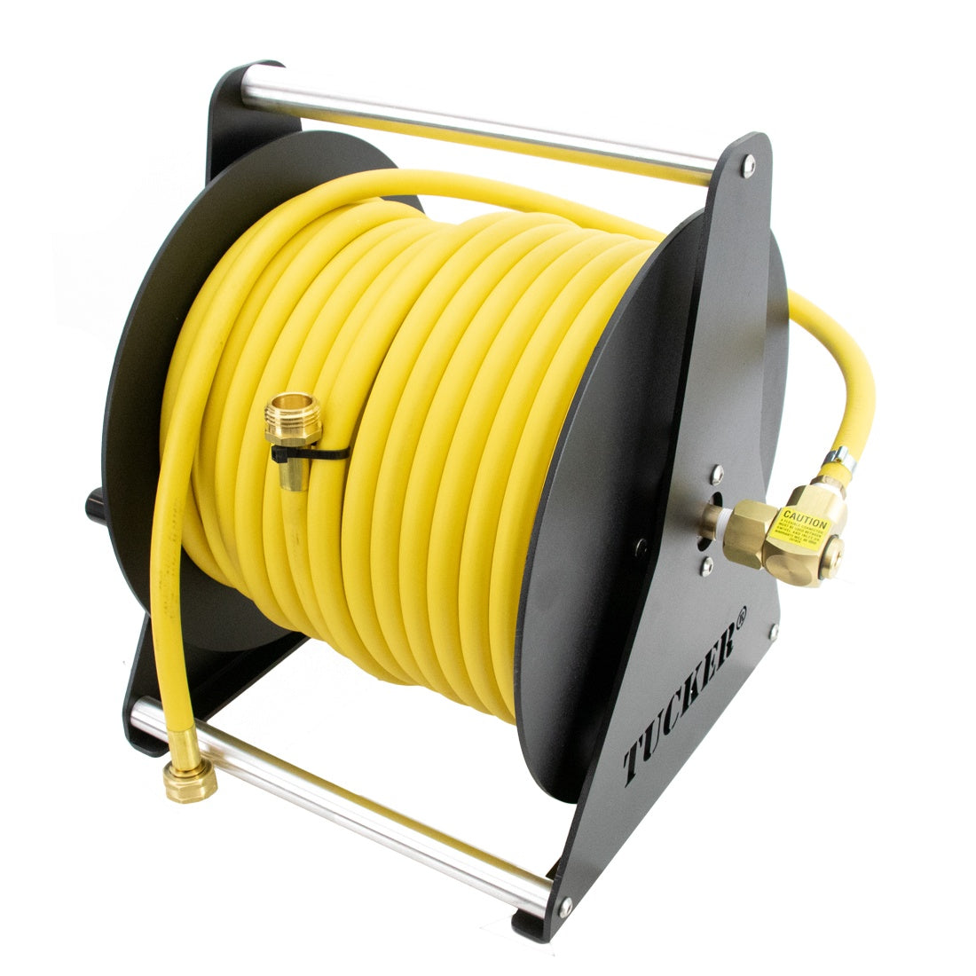 Tucker Hand Carry Reel - 150 Foot - Yellow - Right Angle View