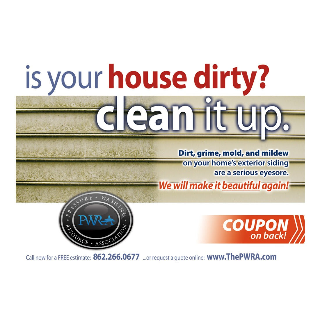Clean Up Siding Design Suite - Large Postcard - Front View